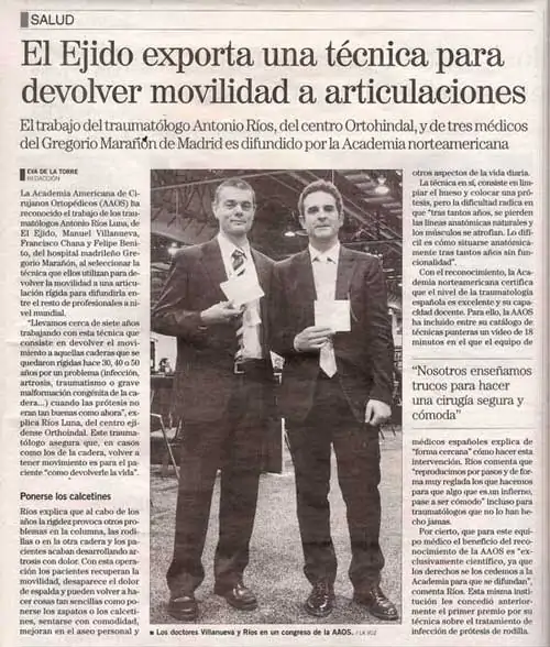 Exportacion de tecnica para devolver movilidad a las articulaciones Doctor Villanueva
