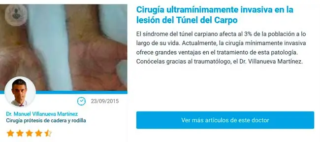 Cirugía ultramínimamente invasiva ecoguiada para el síndrome del túnel del carpo