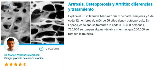 Artrosis, Osteoporosis y Artritis: diferencias y tratamiento
