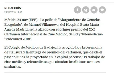 Noticias en prensa sobre nuestra técnica quirúrgica para el acortamiento de gemelos proximal Noticias en prensa sobre nuestra técnica quirúrgica para el acortamiento de gemelos proximal