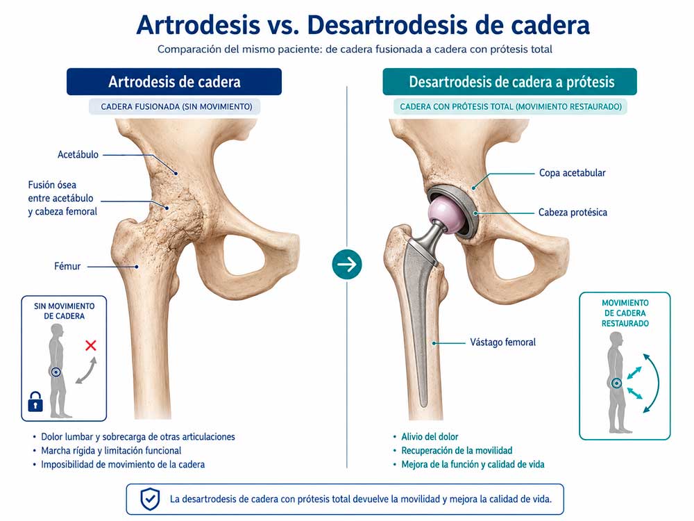 Artrodesis vs. Desartrodesis de cadera