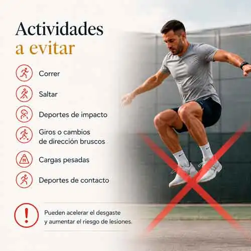Limitaciones tras una cirugía de prótesis de rodilla. Ejercicios a evitar