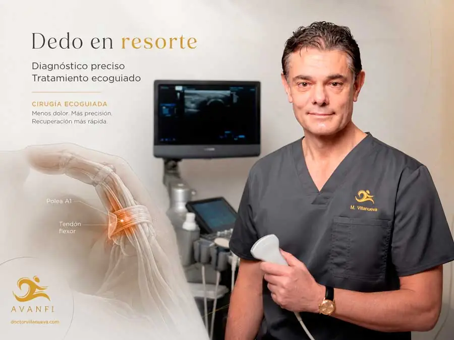 diagnóstico preciso y tratamiento ecoguiado de los dedos en resorte