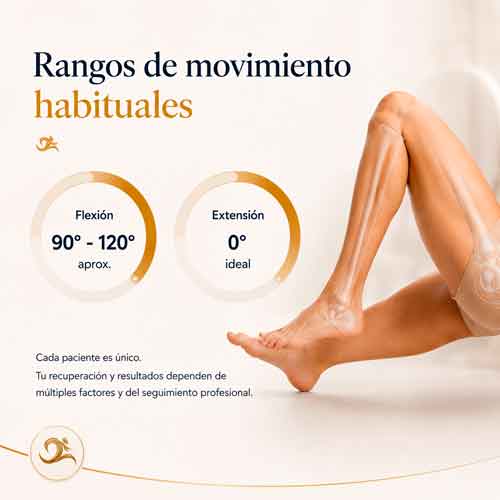 Rango de movimiento y flexión con una prótesis de rodilla