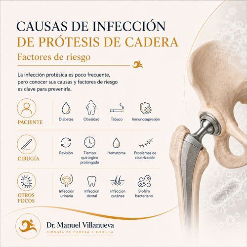 Las principales causas de infección de prótesis de cadera