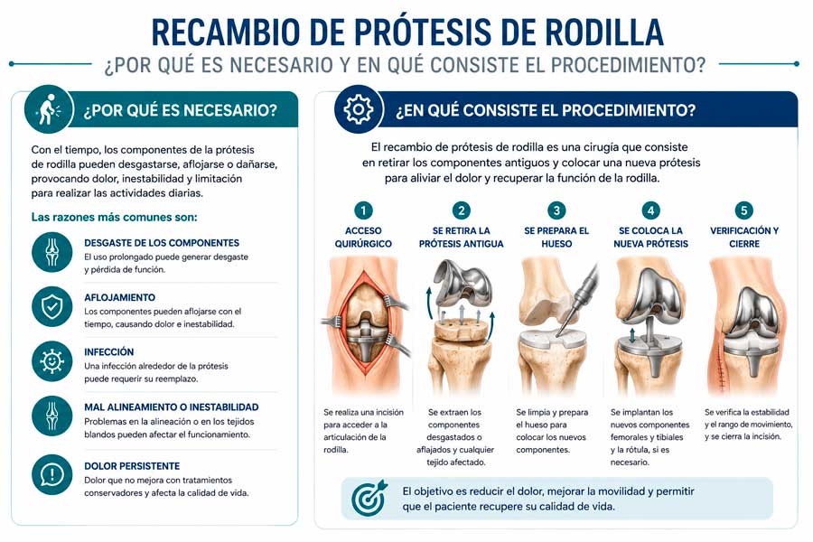revisión y recambio de prótesis de rodilla