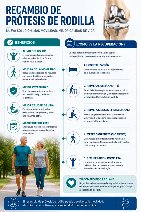 Causas de recambio de una prótesis de rodilla