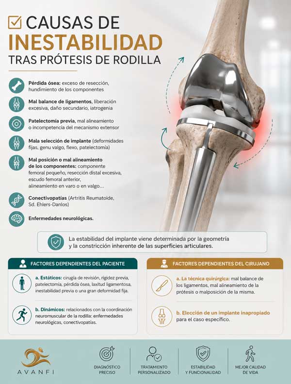 Causas de inestabilidad de prótesis de rodilla por el especialista en traumatología de rodilla, Dr. Villanueva