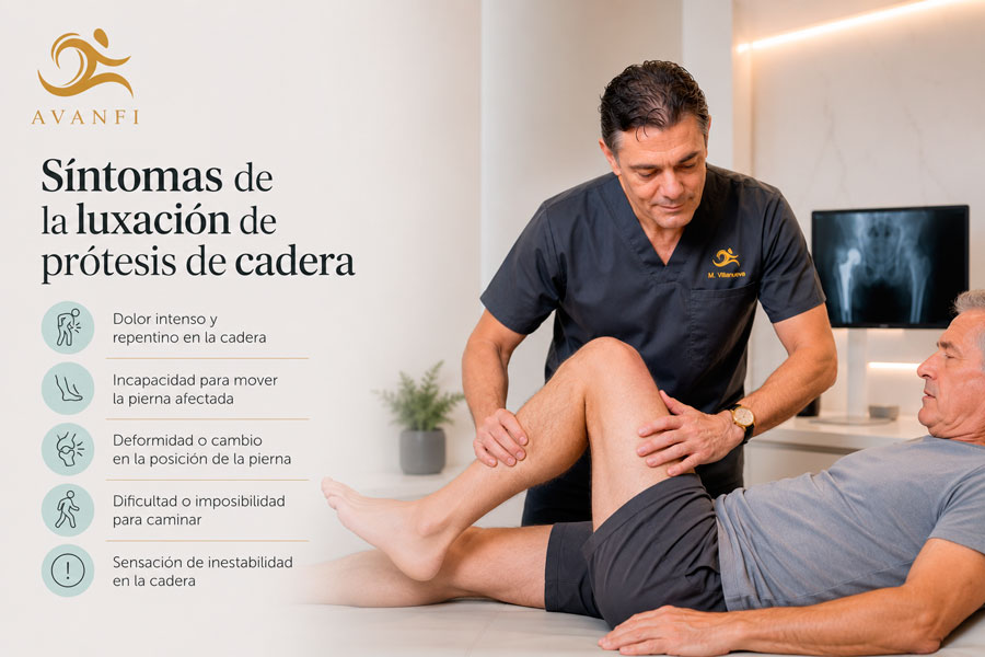 Síntomas de la luxación de prótesis de cadera