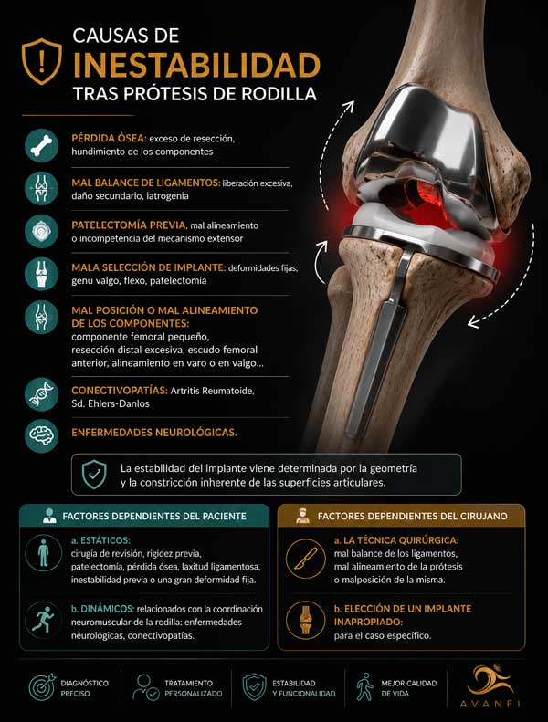 Causas de inestabilidad de prótesis de rodilla por el especialista en traumatología de rodilla, Dr. Villanueva
