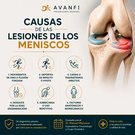 lesiones de los meniscos de la rodilla por es traumatólogo especialista en rodilla, Dr. Villanueva