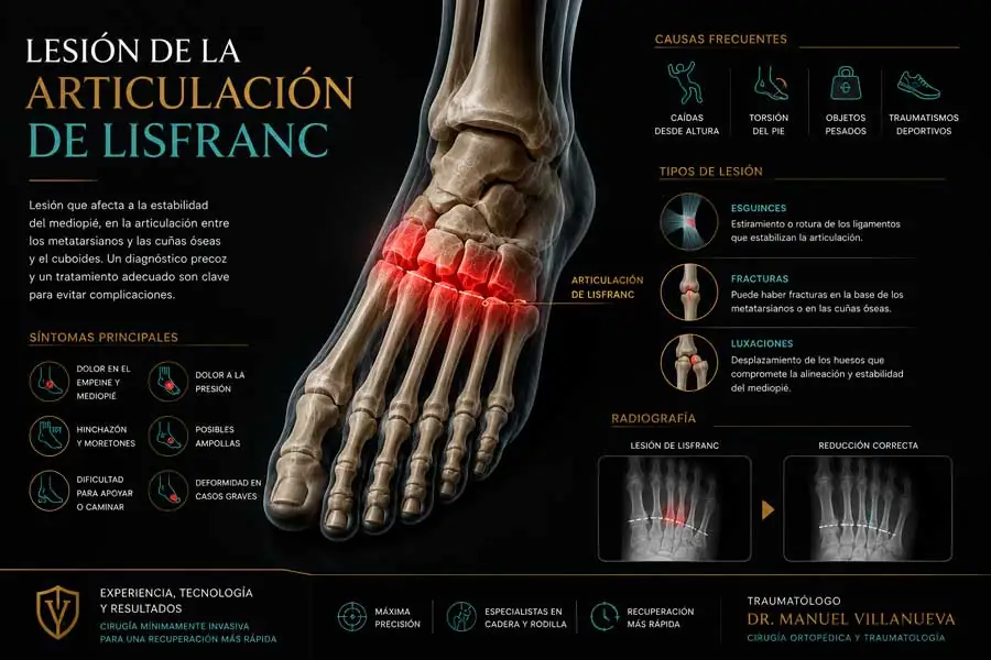 Lesión de la articulación de Lisfranc. Síntomas, causas, diagnóstico y tratamiento