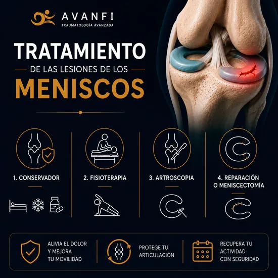 Formas de tratamiento y cirugía de las lesiones meniscales de la rodilla