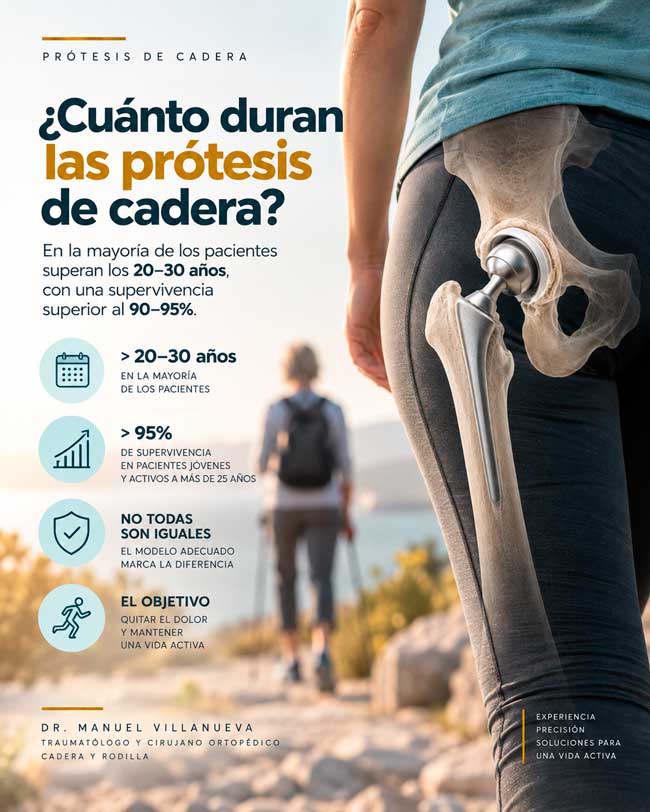 Cuánto duran las prótesis de cadera y por qué. Explicado por el especialista en cirugía protésica compleja de cadera Dr. Villanueva